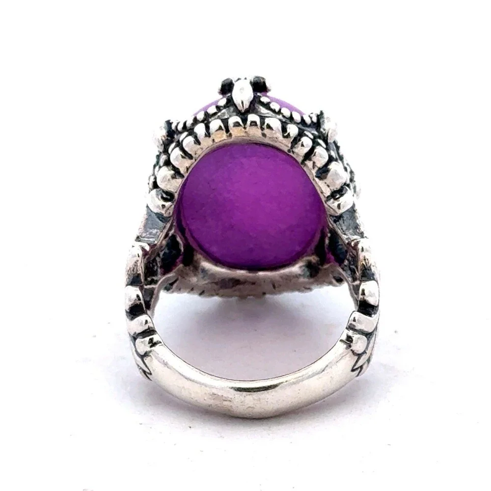 Carolyn Pollack Navajo 925 Sterling Silver Purple Phosphosiderite Statement Ring - Picture 5 of 15